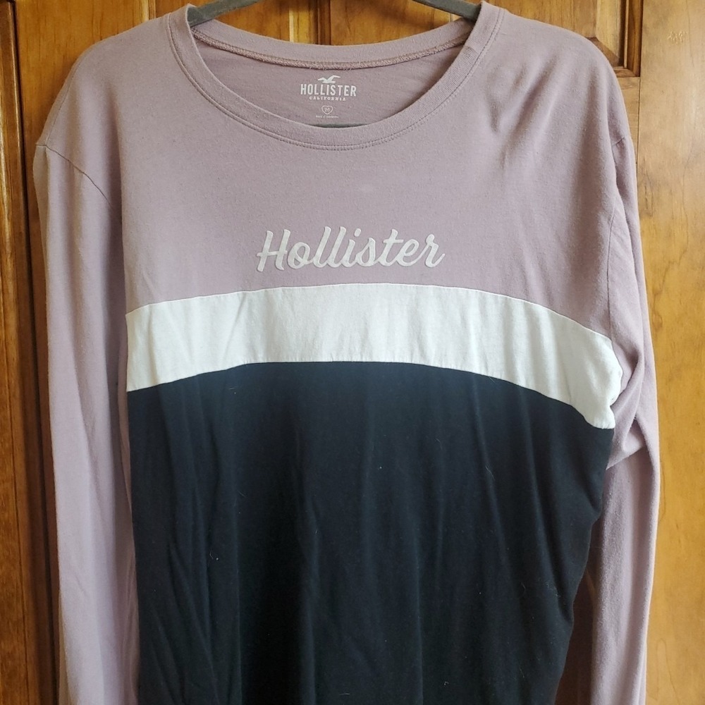 Hollister Womens Colorblock Logo Top Size Medium Pre Owned Free Shipping